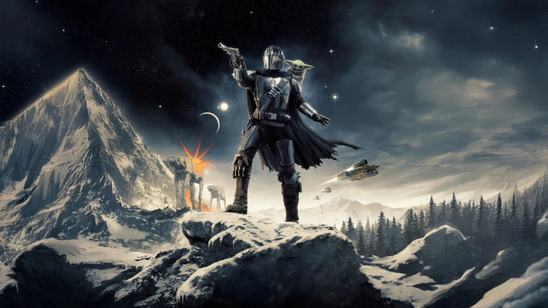 The Mandalorian and Grogu backdrop