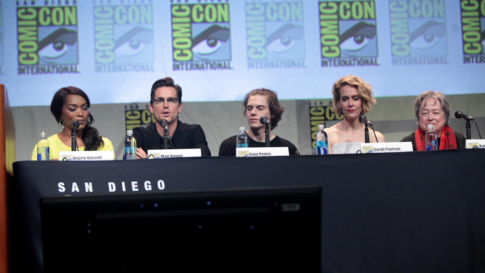 American Horror Story cast members speaking at San Diego Comic-Con.